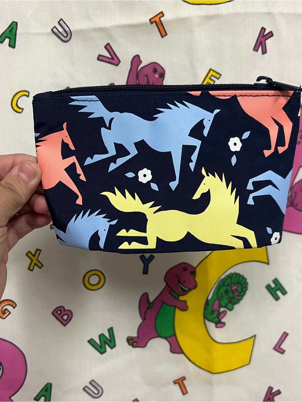 Baggu Small Go Pouch Horses Running Western Small Go Pouch